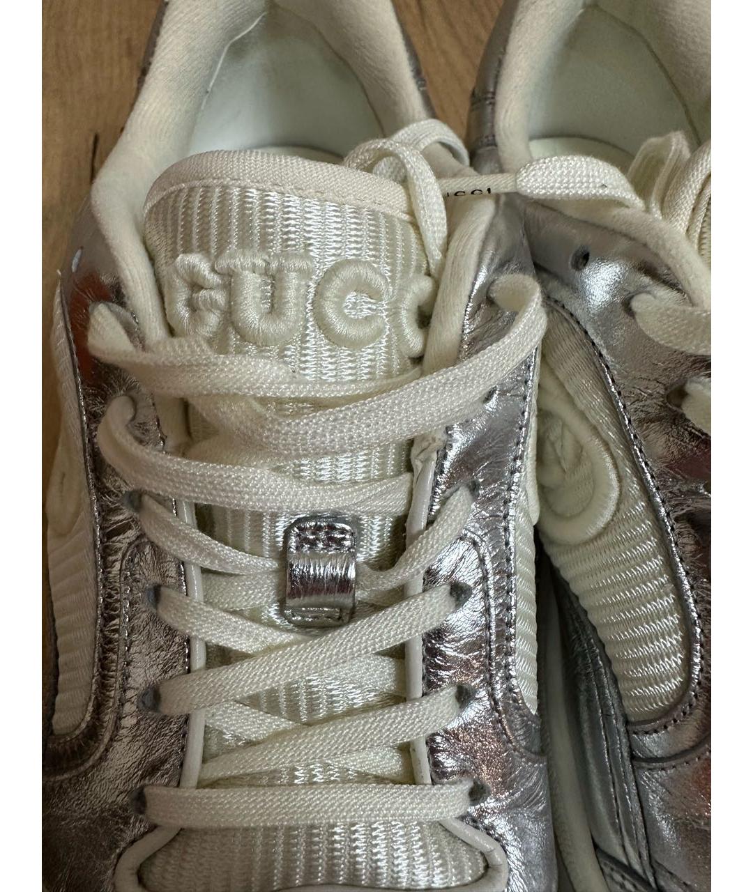 GUCCI Серебряные кеды, фото 5