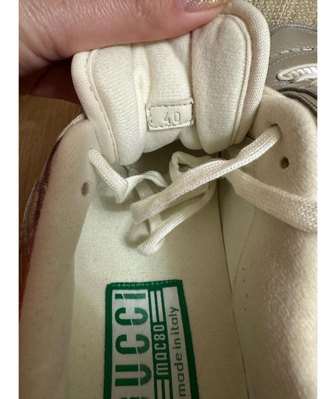 GUCCI Серебряные кеды, фото 4