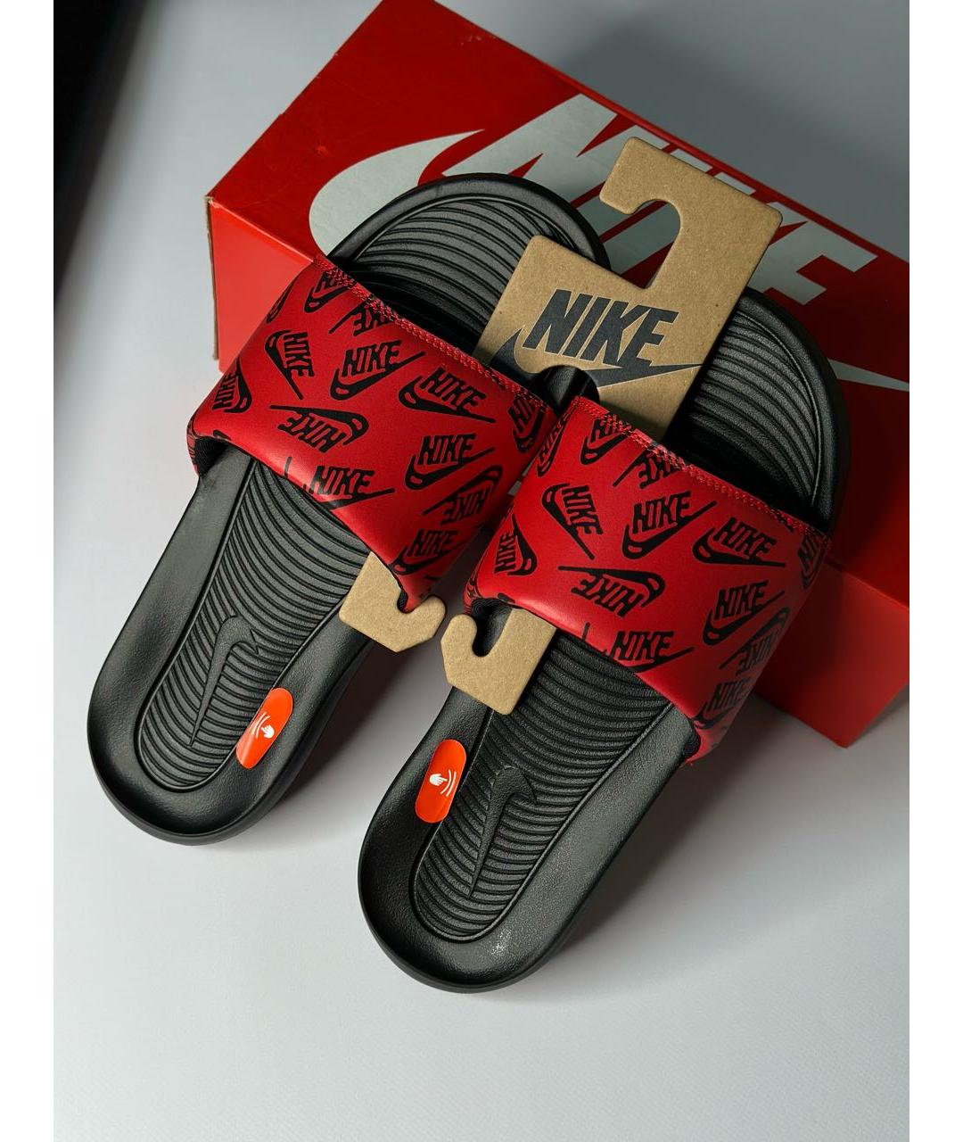NIKE Красные резиновые шлепанцы, фото 2