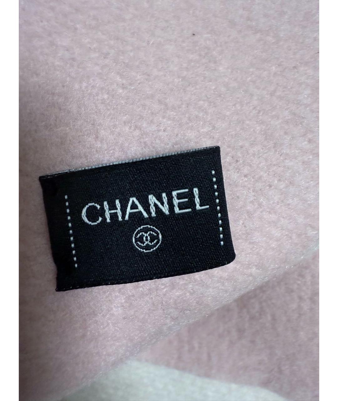 CHANEL Розовый кашемировый шарф, фото 3
