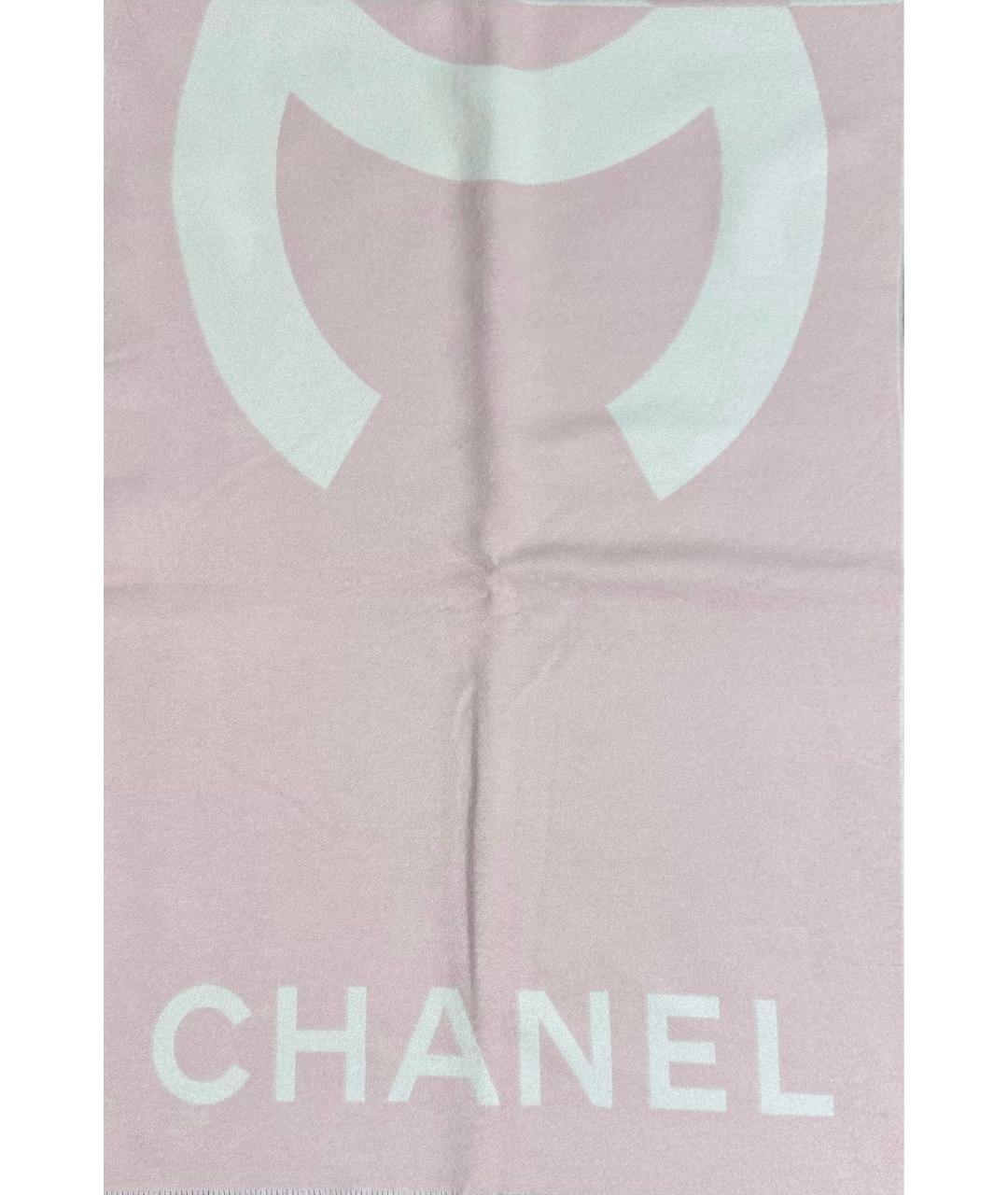CHANEL Розовый кашемировый шарф, фото 8