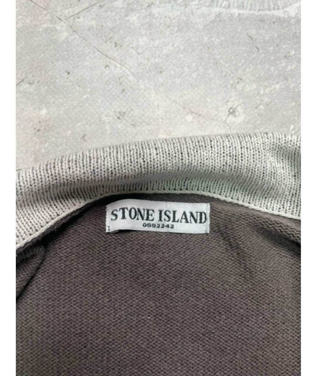 STONE ISLAND Коричневый хлопковый кардиган, фото 5
