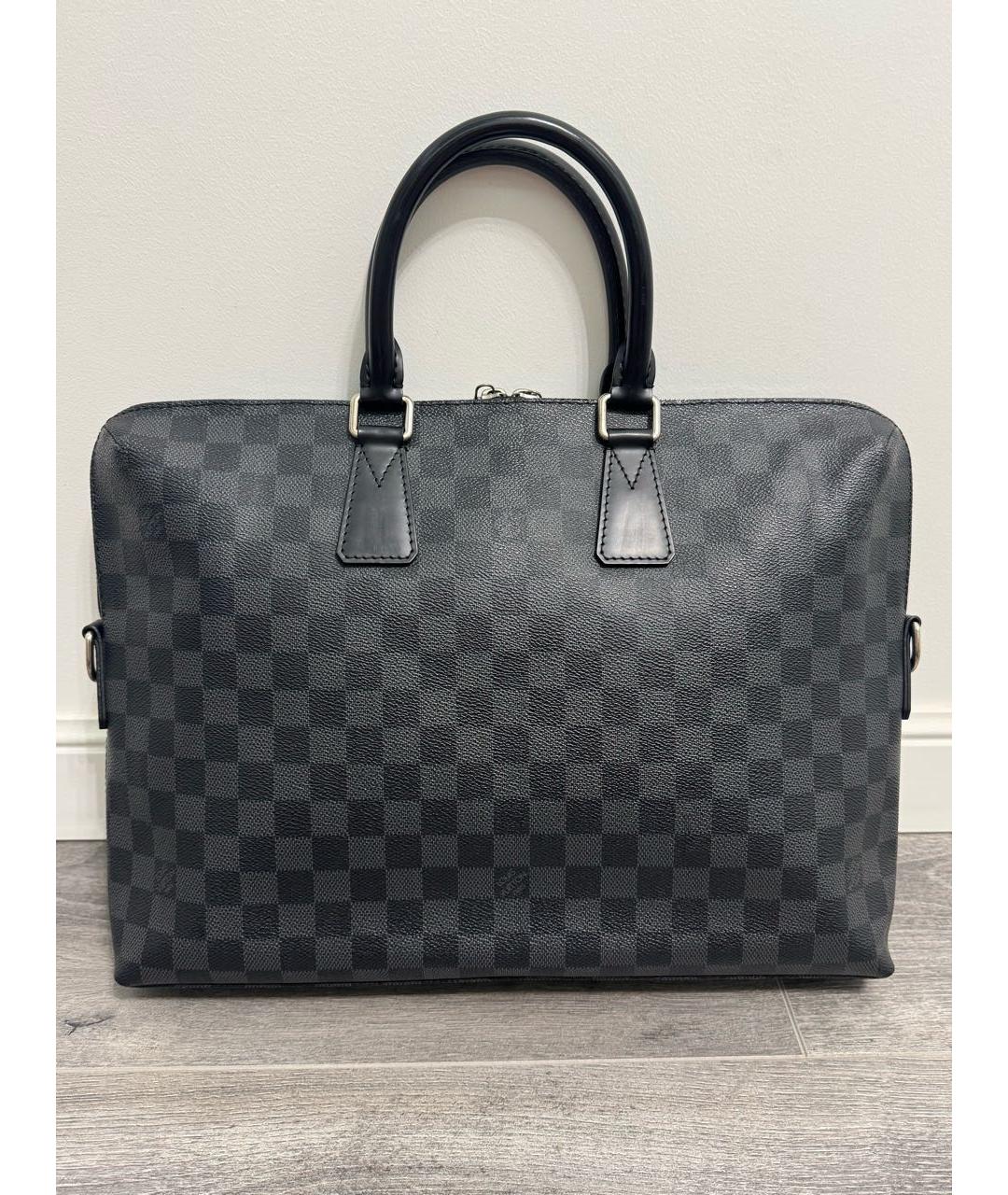 LOUIS VUITTON Антрацитовый портфель, фото 3