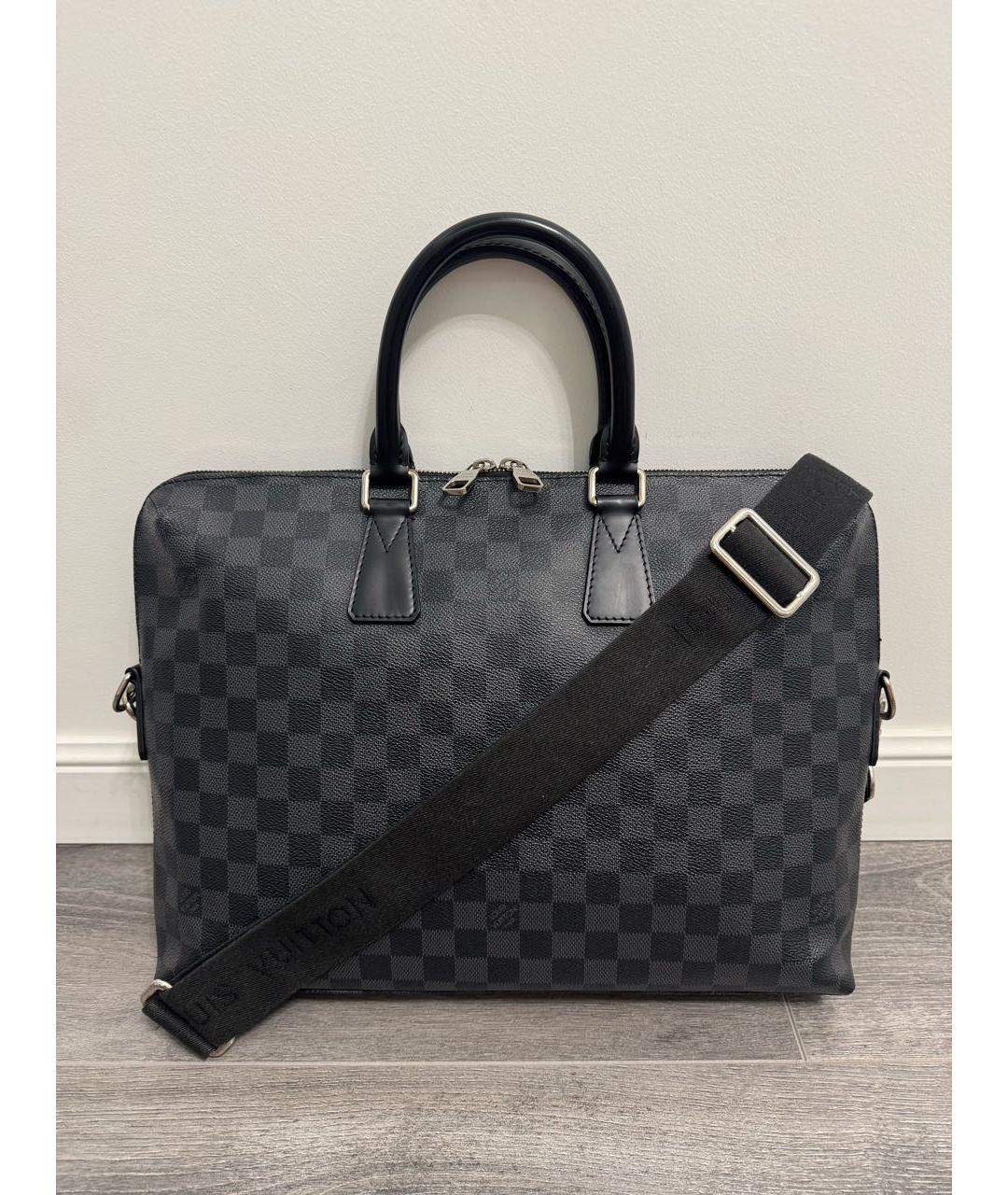 LOUIS VUITTON Антрацитовый портфель, фото 9