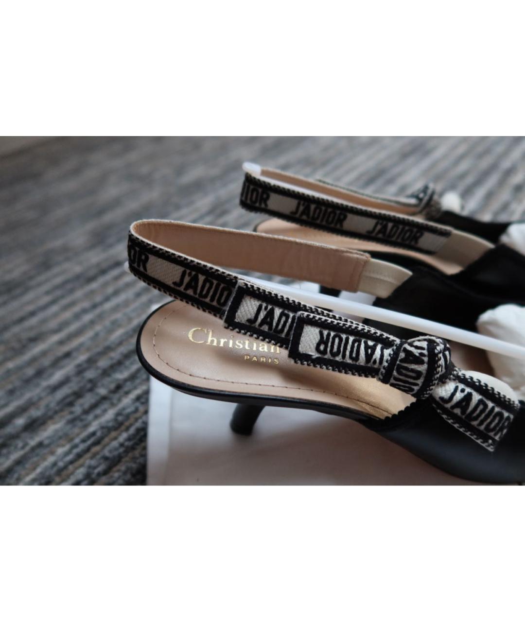 CHRISTIAN DIOR Черные лодочки на низком каблуке, фото 3