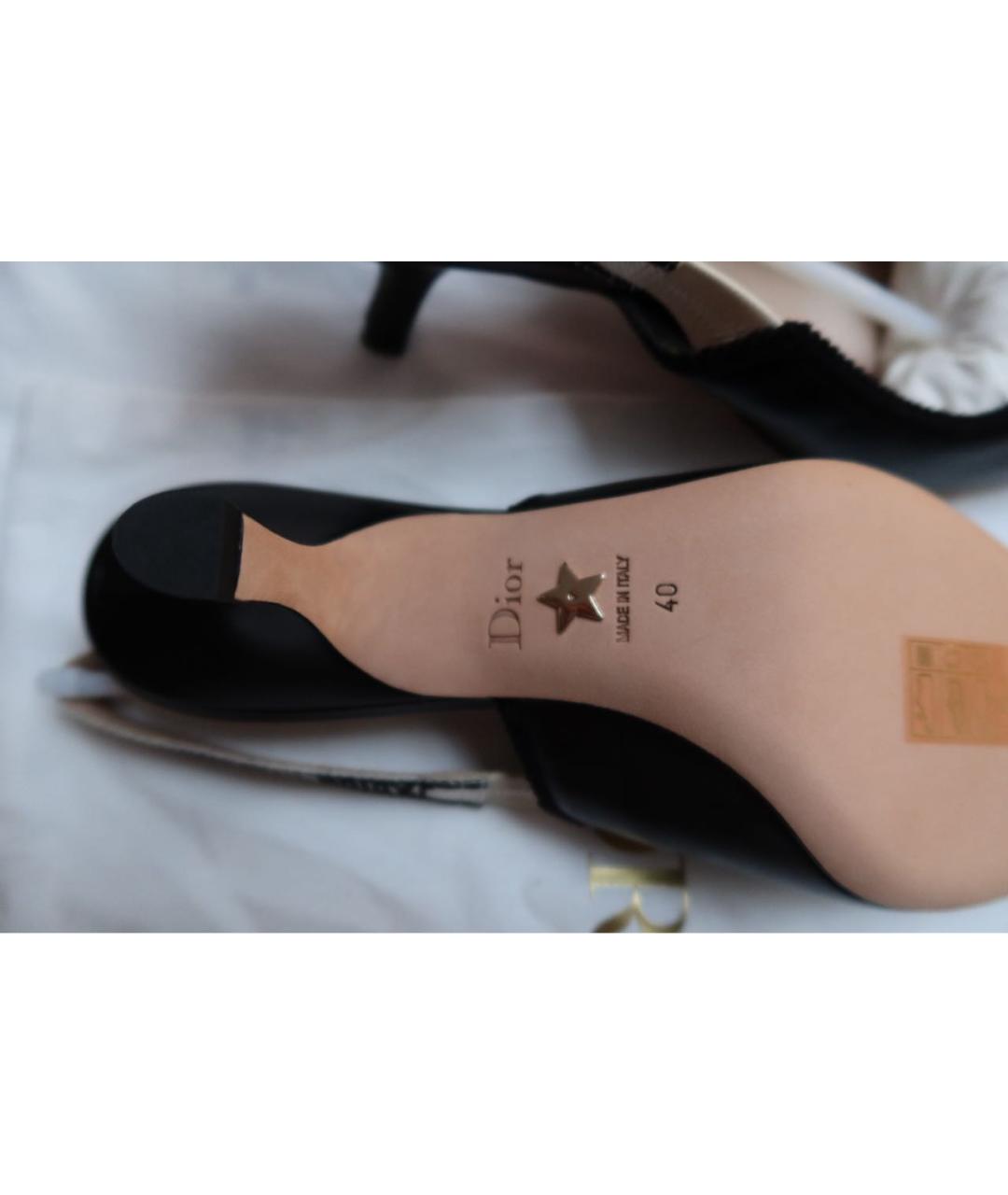 CHRISTIAN DIOR Черные лодочки на низком каблуке, фото 4