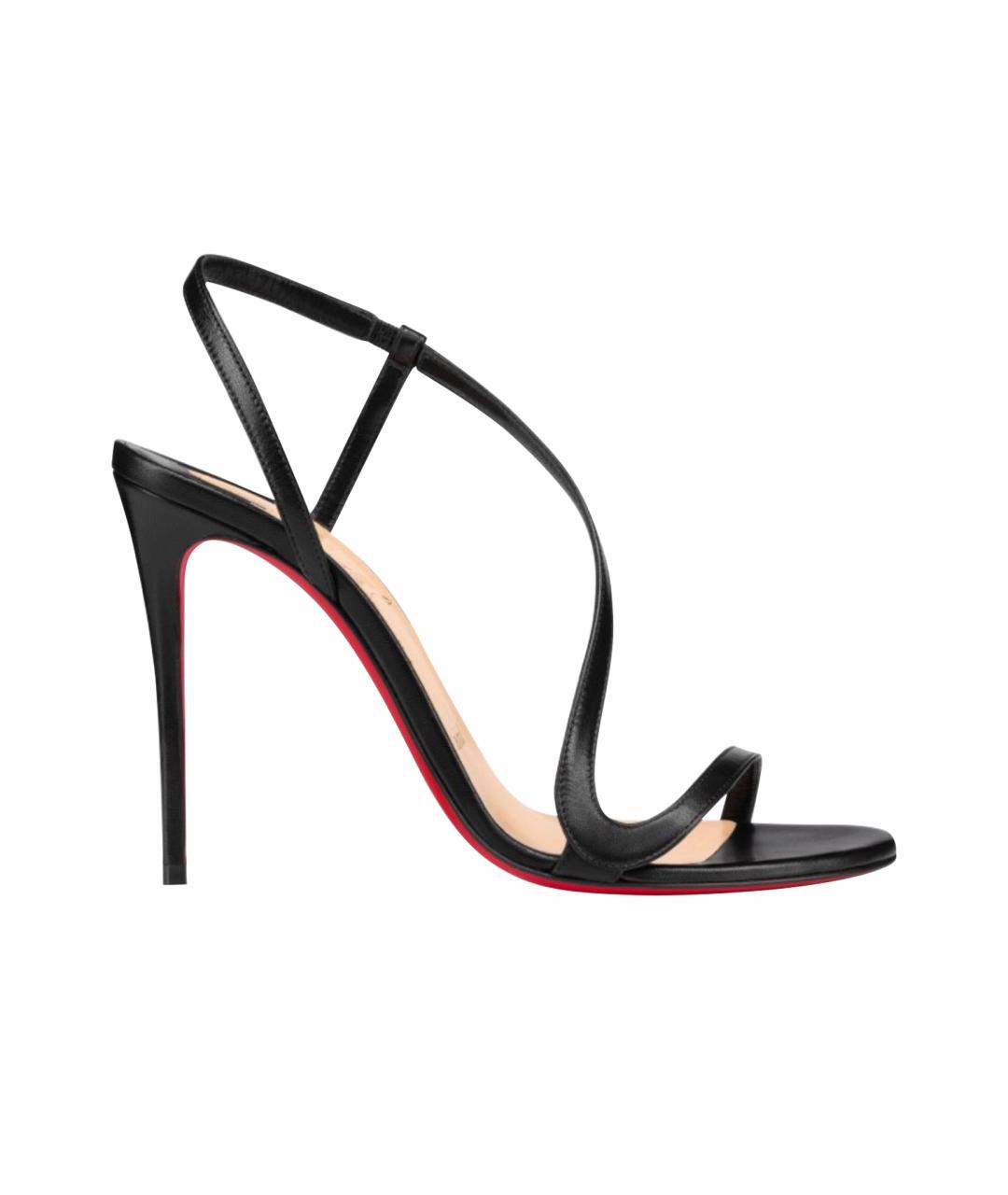 CHRISTIAN LOUBOUTIN Черные кожаные босоножки, фото 1