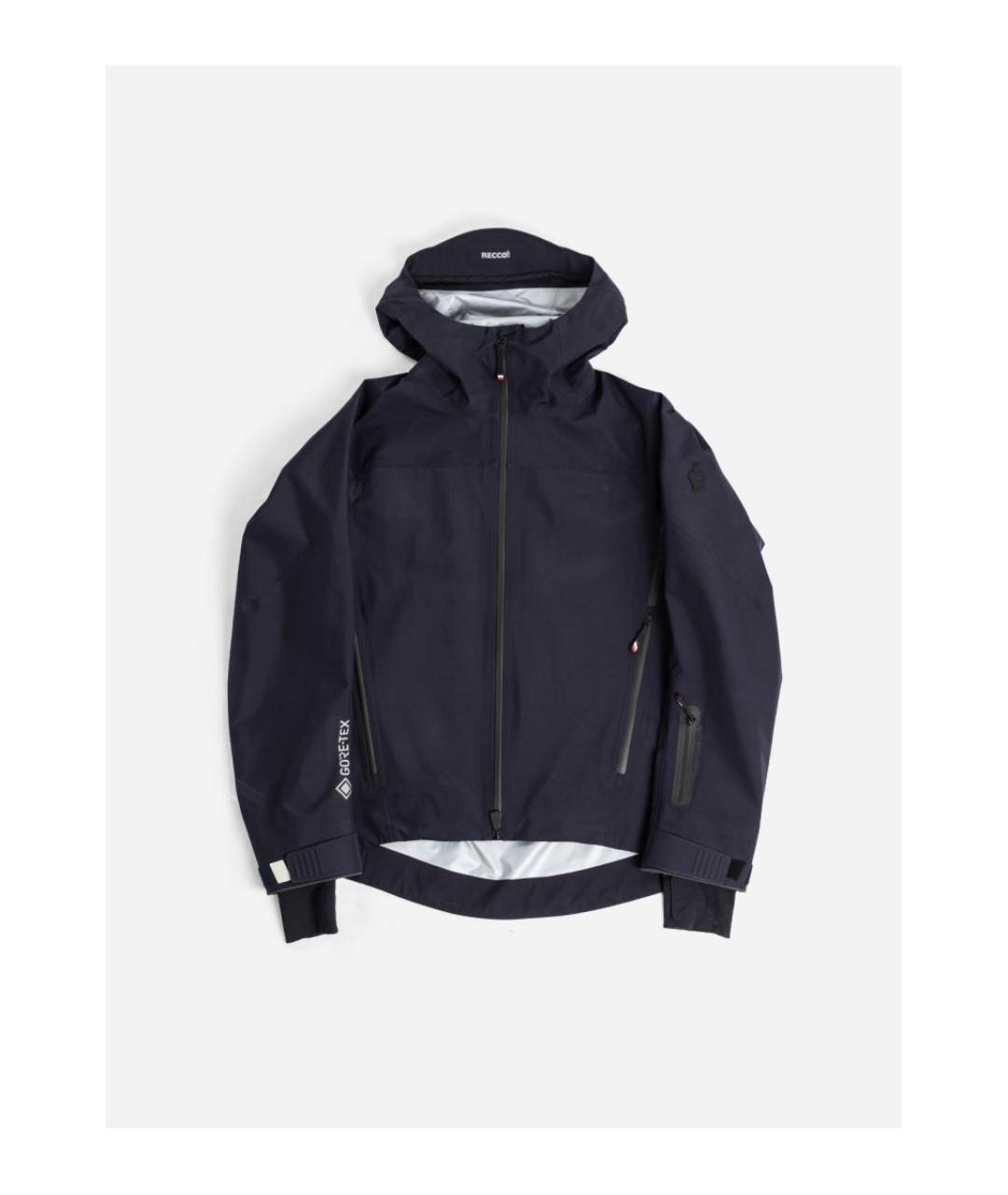 MONCLER Темно-синяя полиэстеровая куртка, фото 3