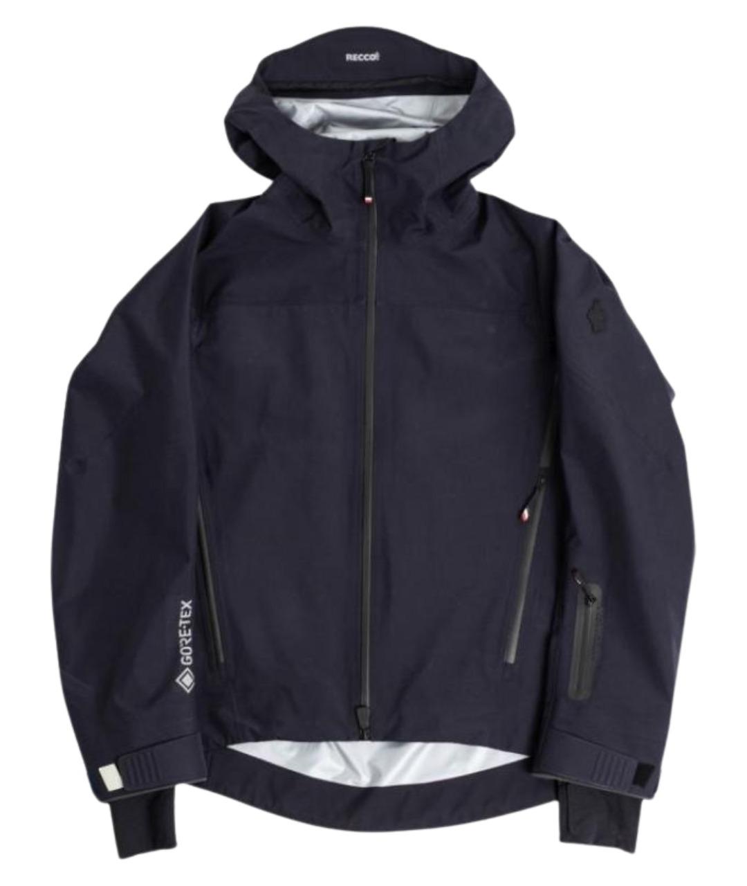 MONCLER Темно-синяя полиэстеровая куртка, фото 1