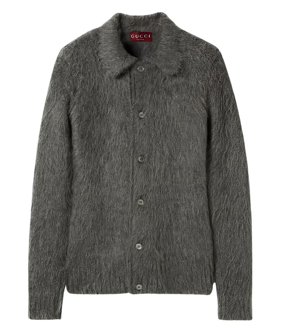 GUCCI Серое поло с длинным рукавом, фото 1