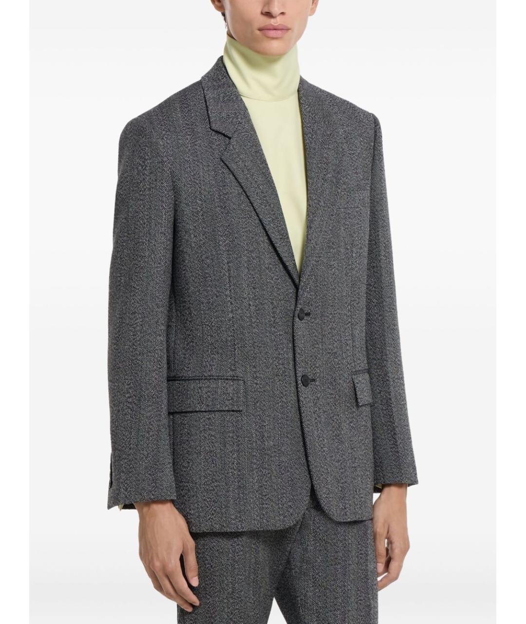 GUCCI Серый шерстяной пиджак, фото 3
