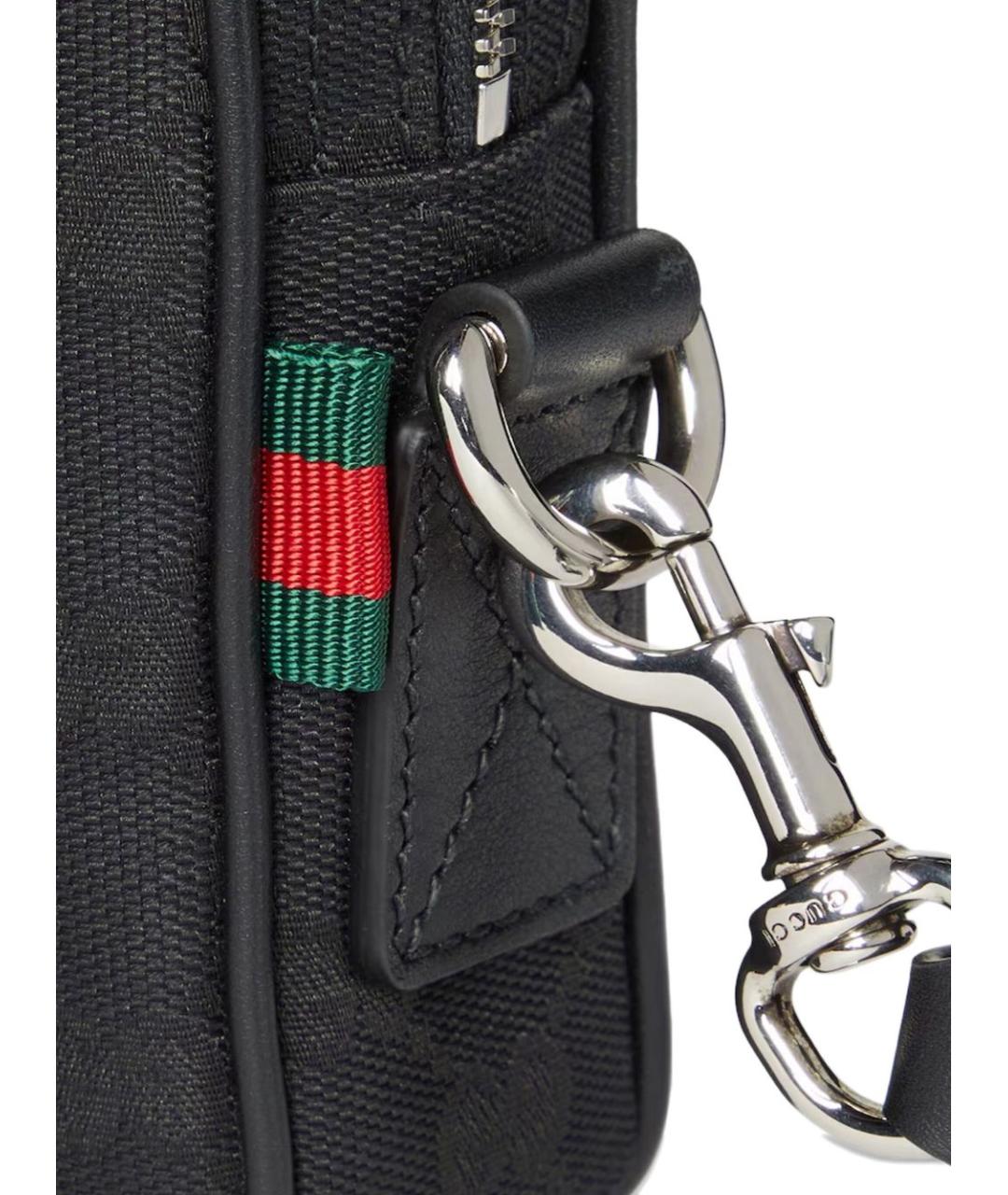 GUCCI Черная жаккардовая барсетка, фото 4