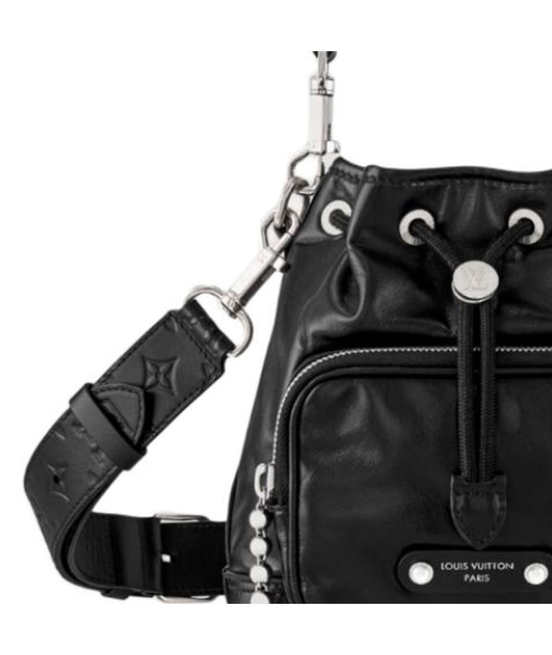 LOUIS VUITTON Черная тканевая сумка на плечо, фото 5