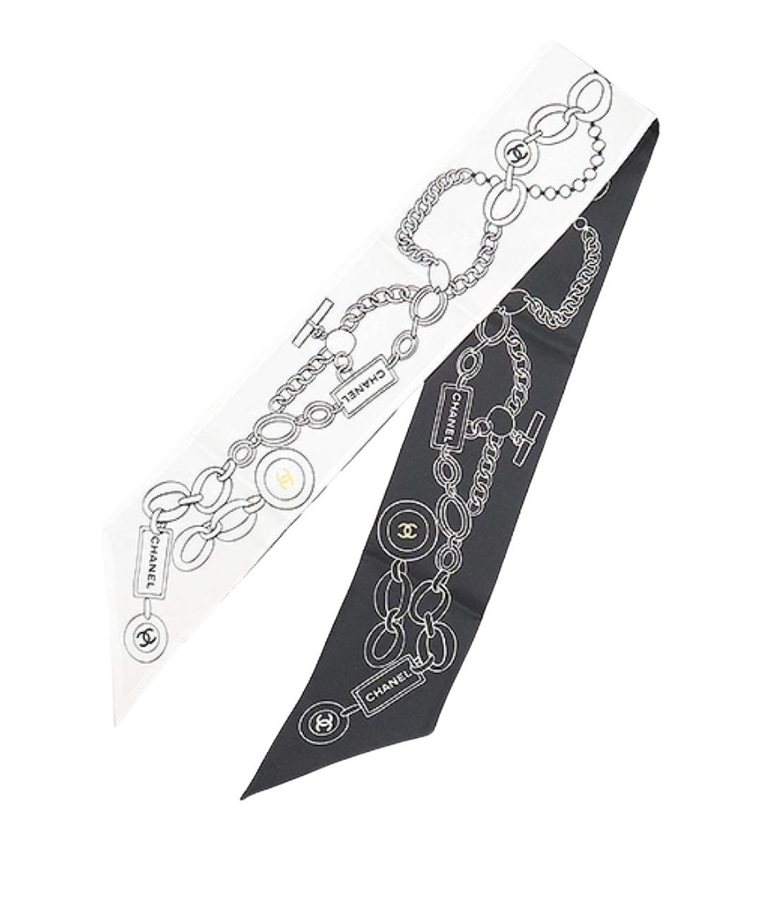 CHANEL Белый шелковый шарф, фото 1