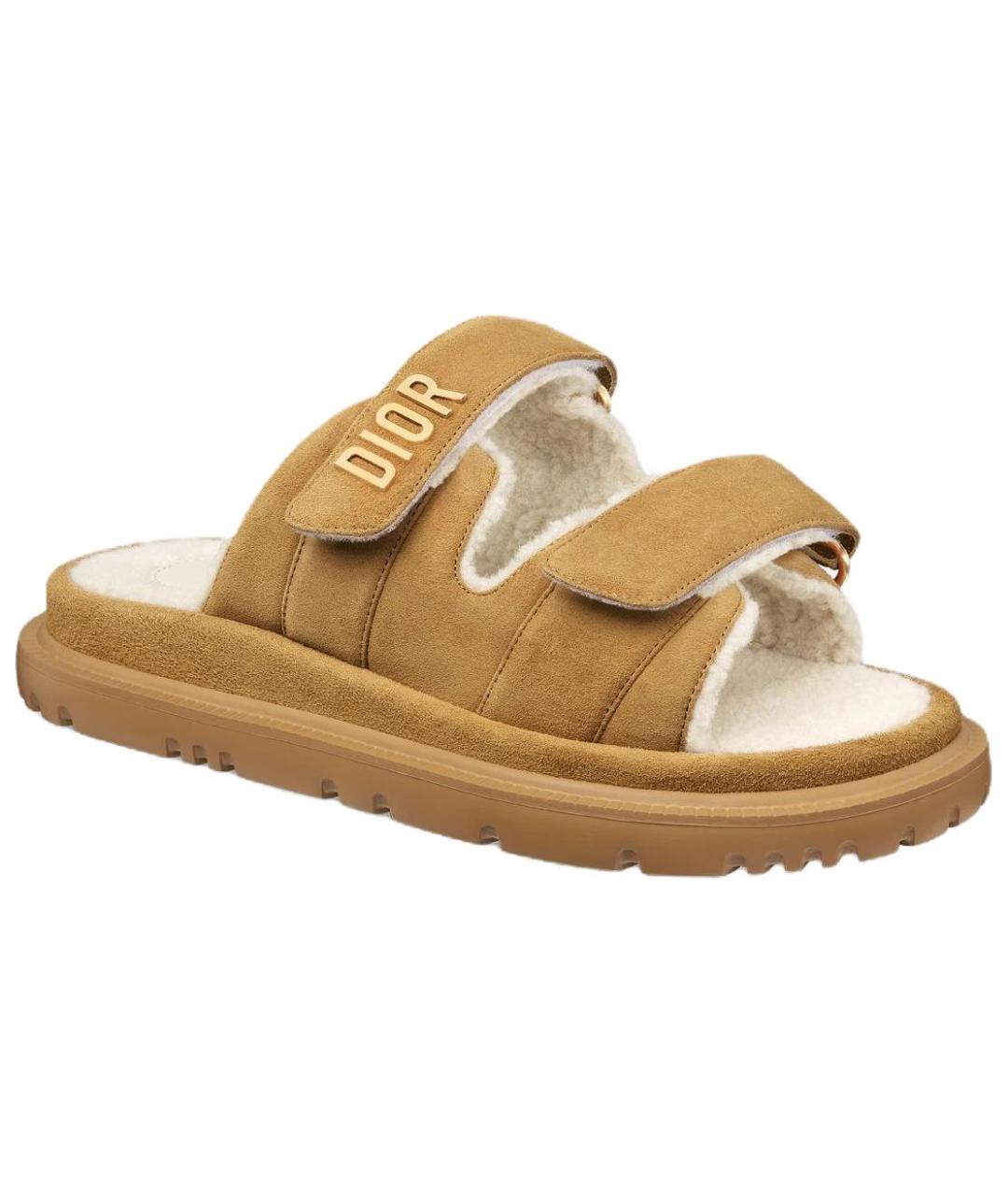 CHRISTIAN DIOR Коричневые замшевые сандалии, фото 3