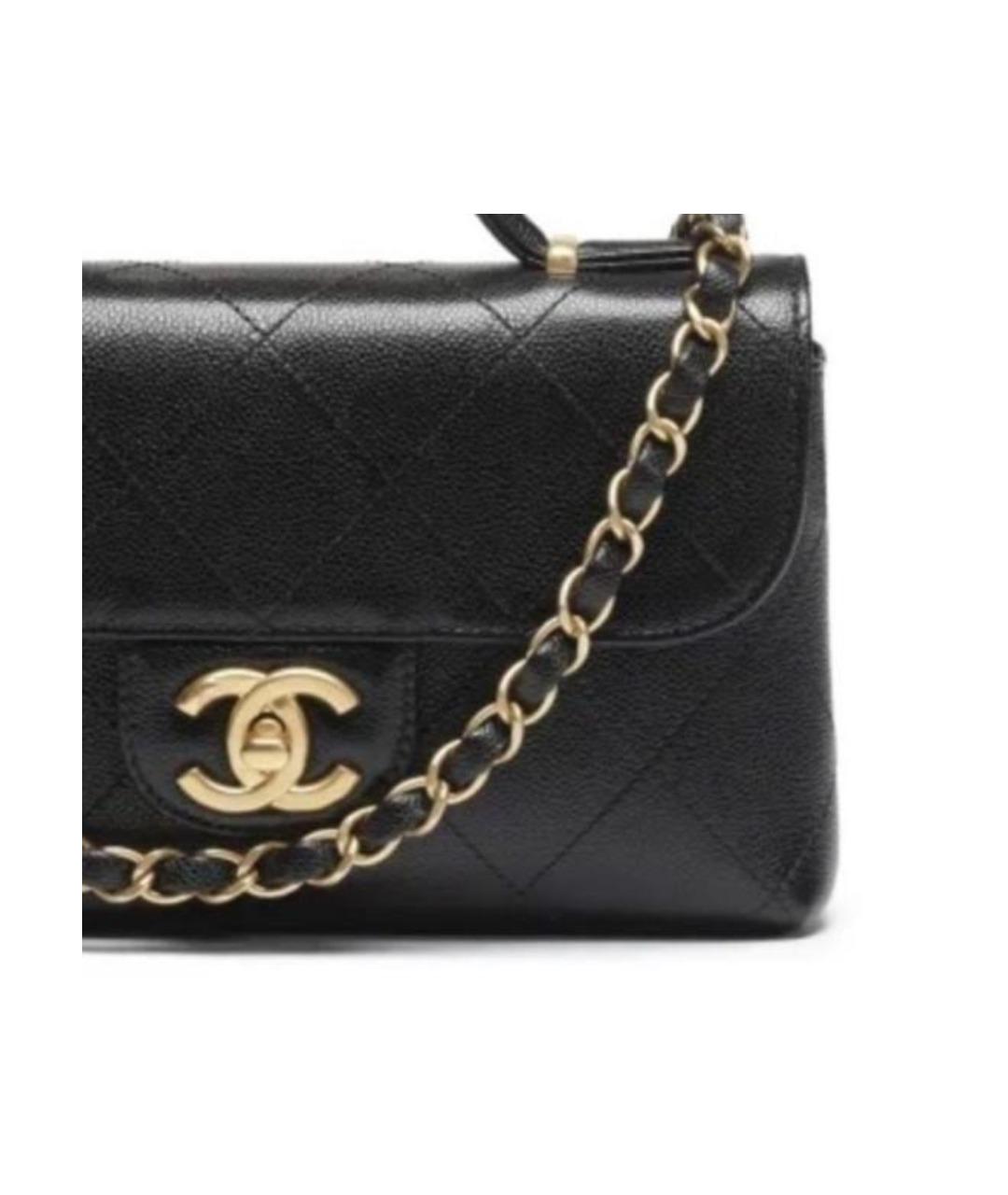 CHANEL Черная кожаная сумка через плечо, фото 2