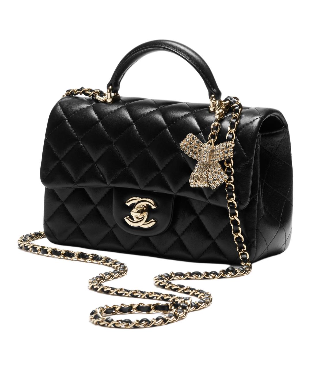 CHANEL Черная кожаная сумка через плечо, фото 2