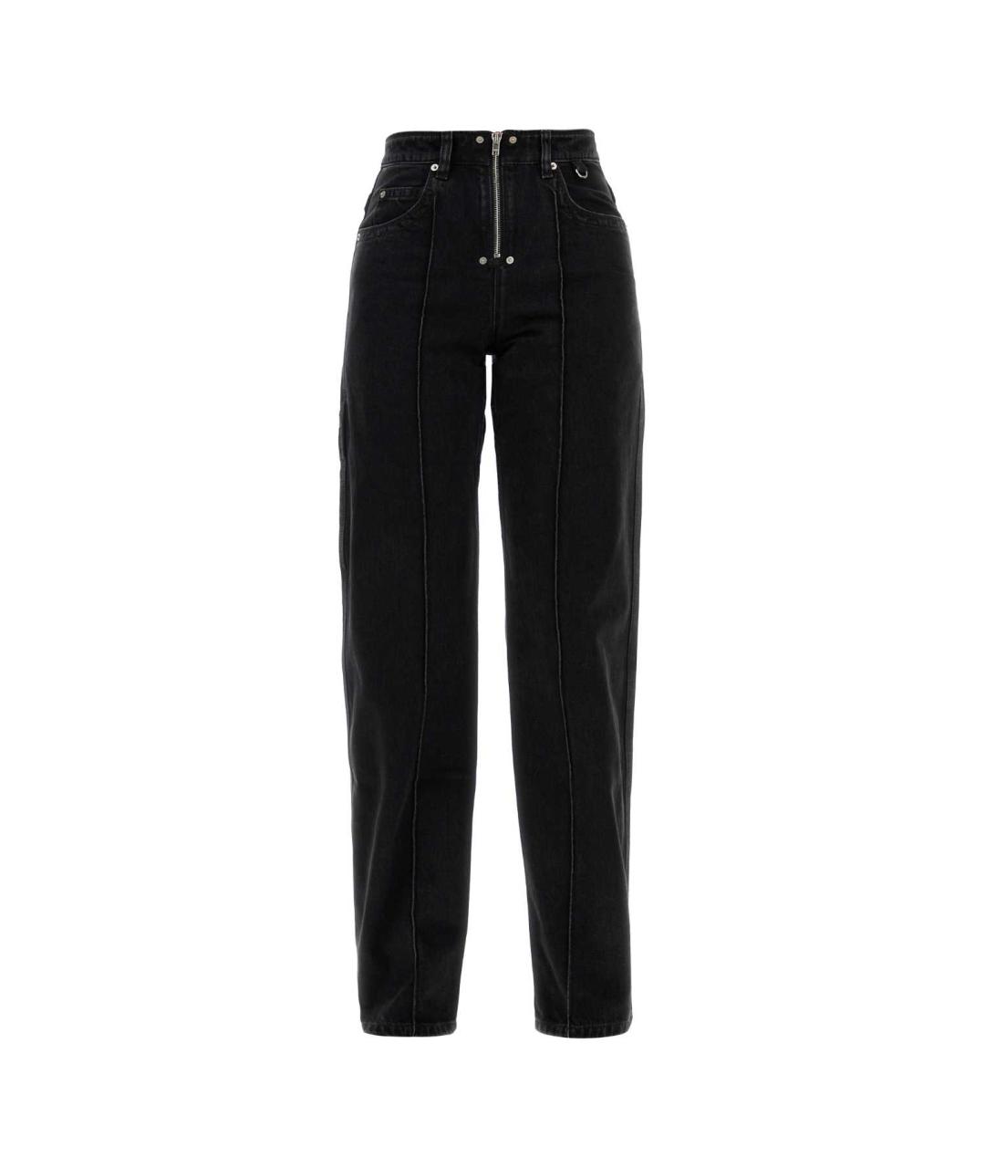 ISABEL MARANT Черные хлопковые прямые брюки, фото 1