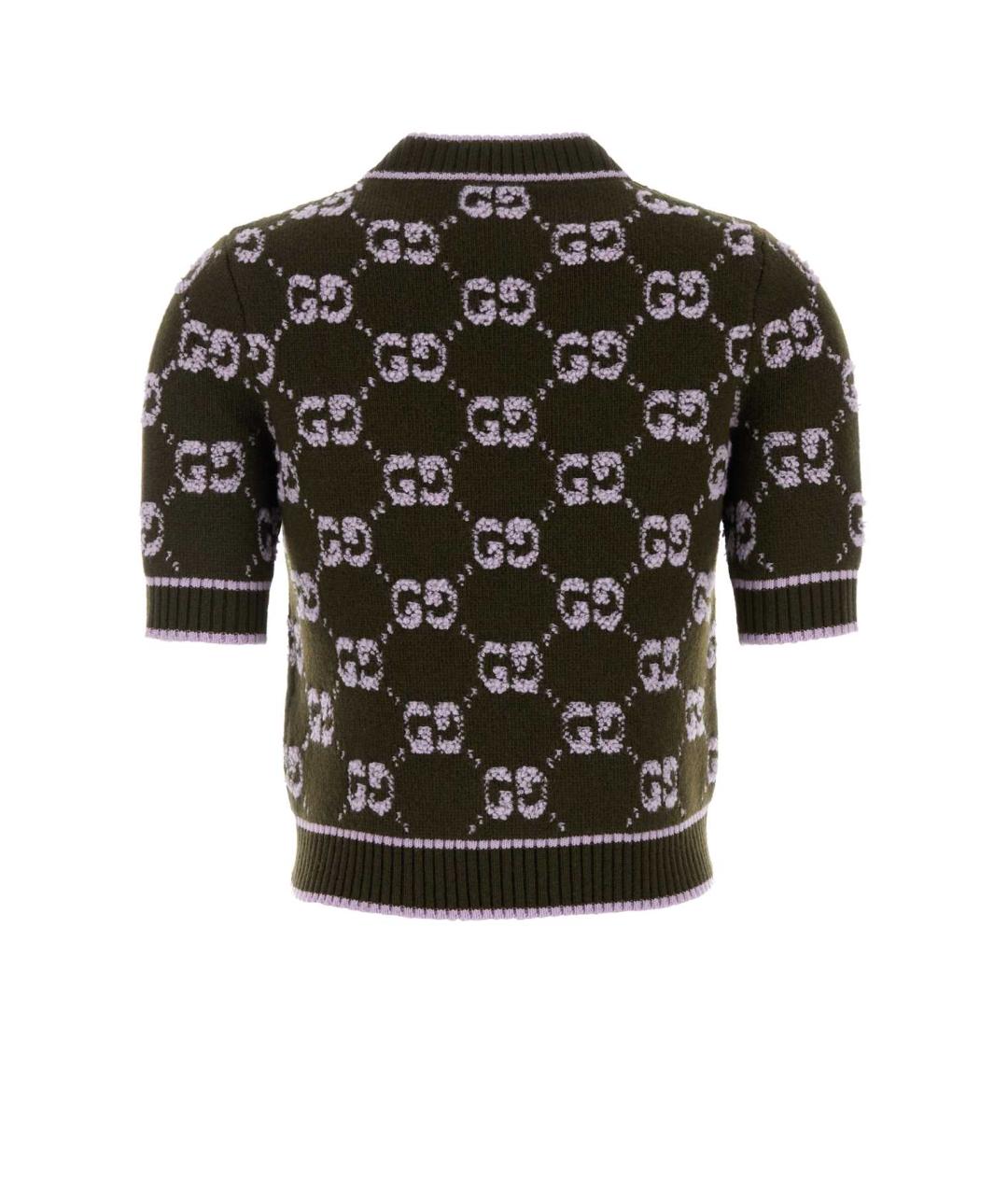 GUCCI Зеленый шерстяной джемпер / свитер, фото 2