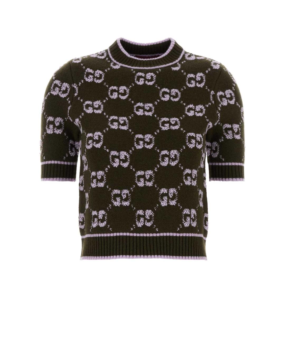 GUCCI Зеленый шерстяной джемпер / свитер, фото 1