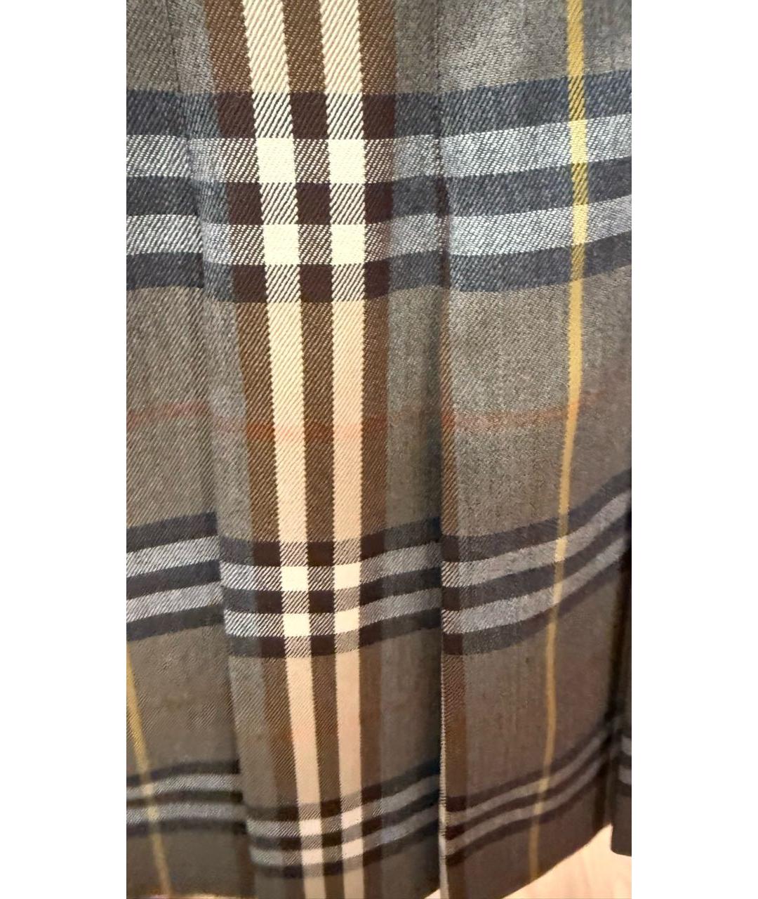 BURBERRY Коричневая шерстяная юбка мини, фото 4