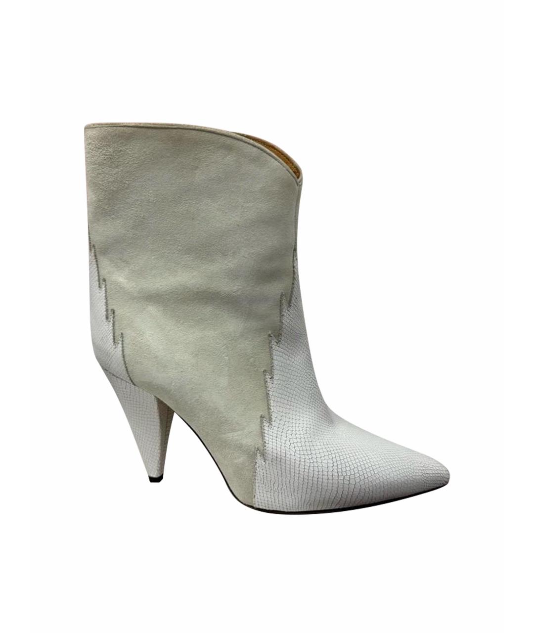 ISABEL MARANT Белые кожаные ботинки, фото 1