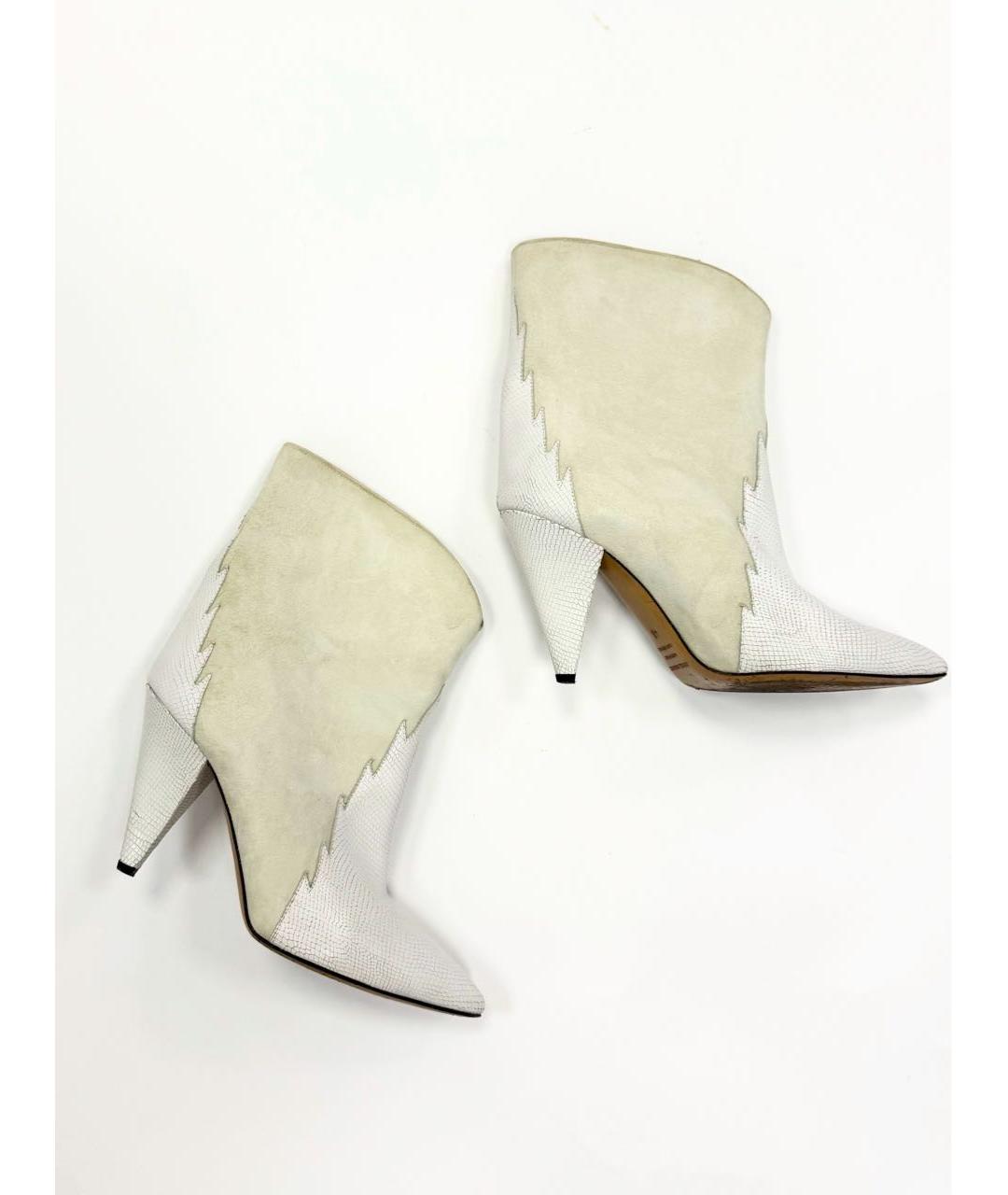ISABEL MARANT Белые кожаные ботинки, фото 4