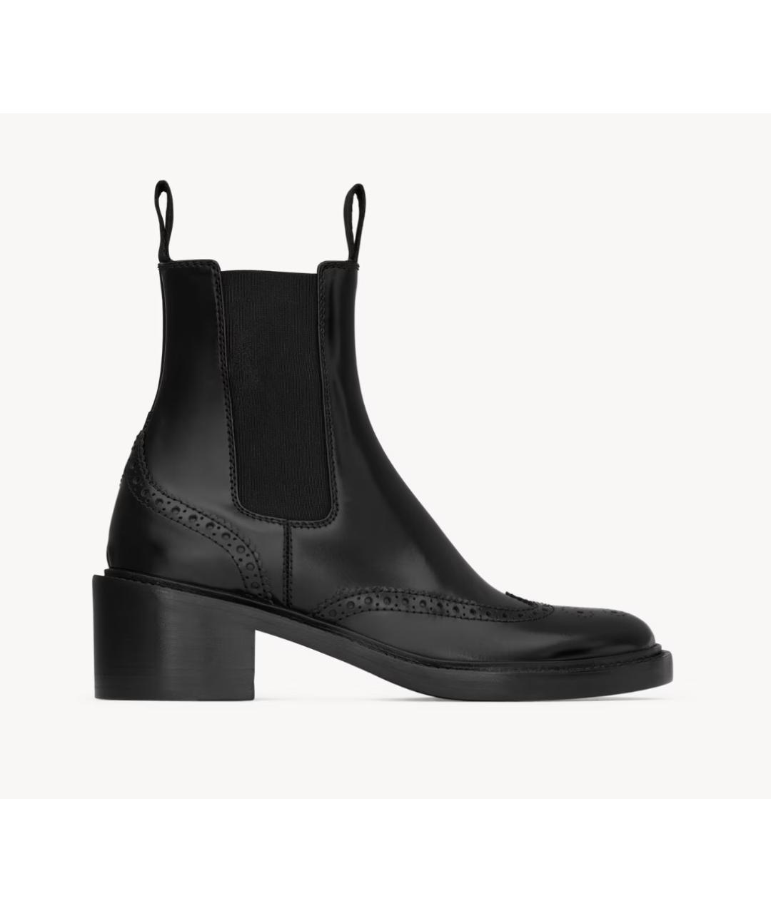 SAINT LAURENT Черные кожаные ботинки, фото 4