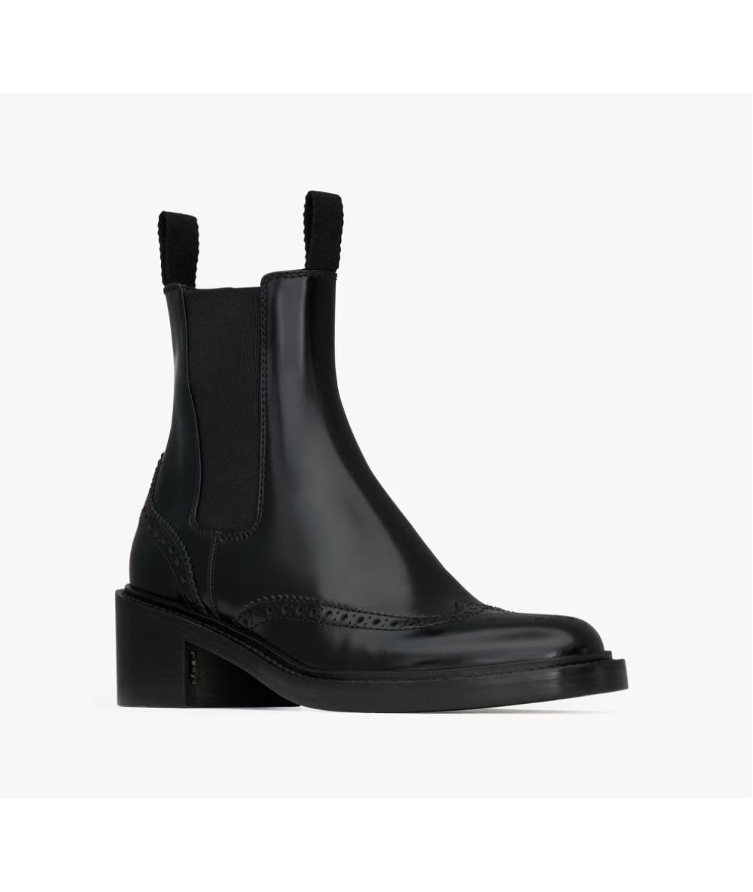 SAINT LAURENT Черные кожаные ботинки, фото 3
