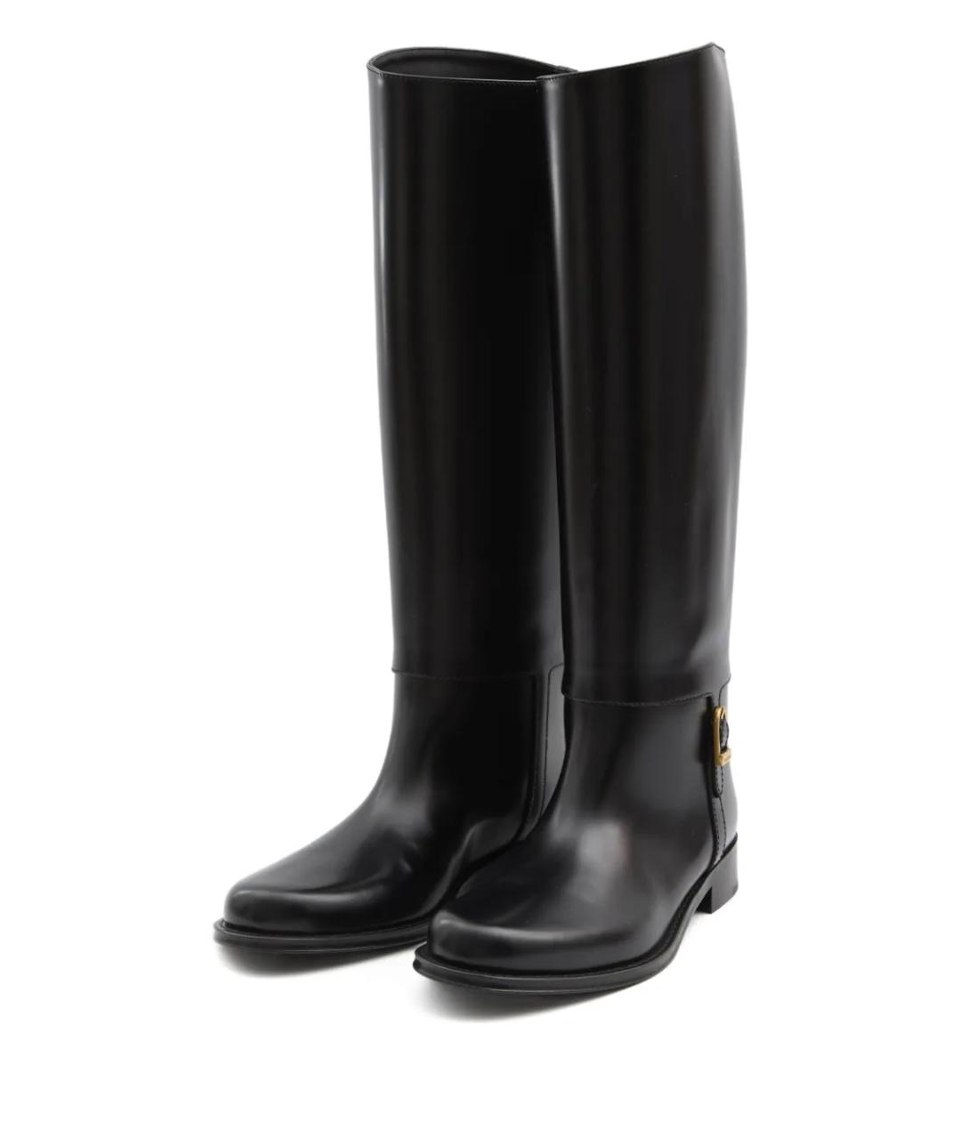 SAINT LAURENT Черные кожаные сапоги, фото 4