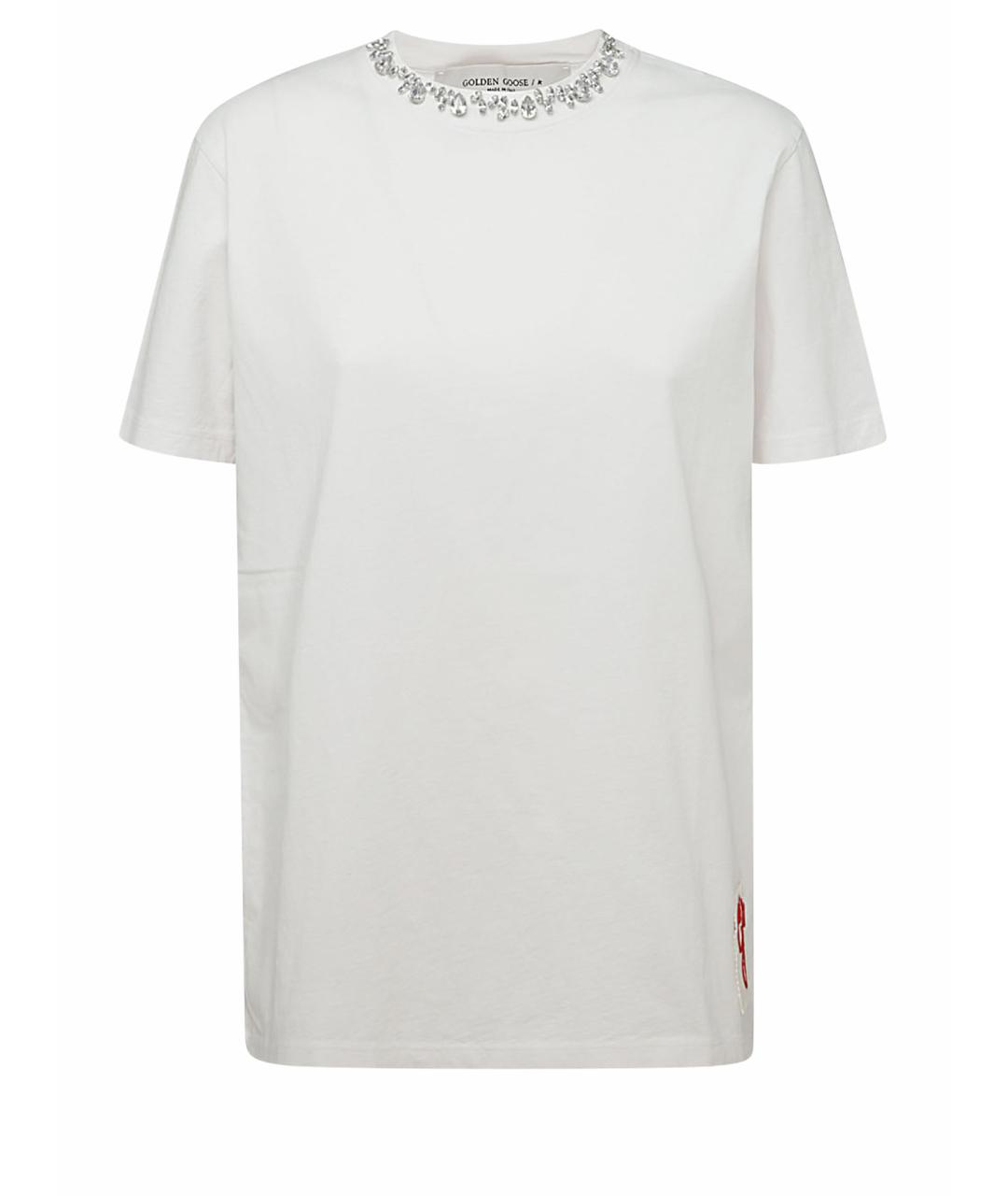 GOLDEN GOOSE DELUXE BRAND Белая хлопковая футболка, фото 1