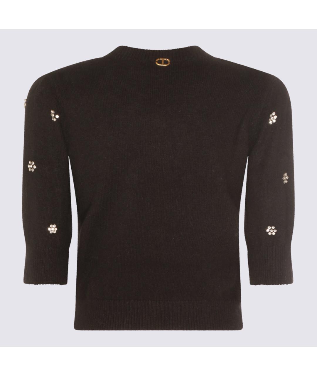 TWIN-SET Черный шерстяной джемпер / свитер, фото 2