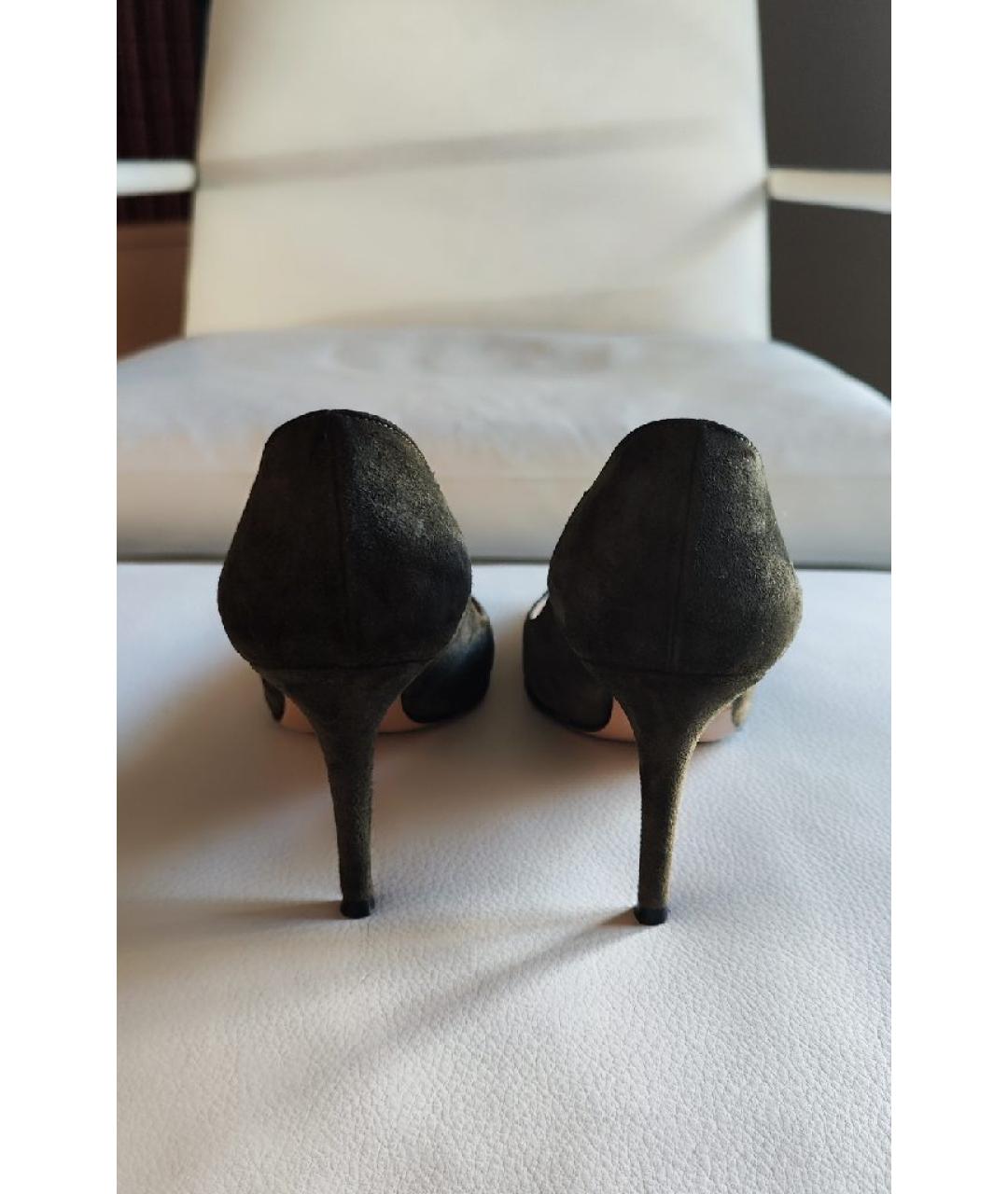 GIANVITO ROSSI Хаки замшевые туфли, фото 3