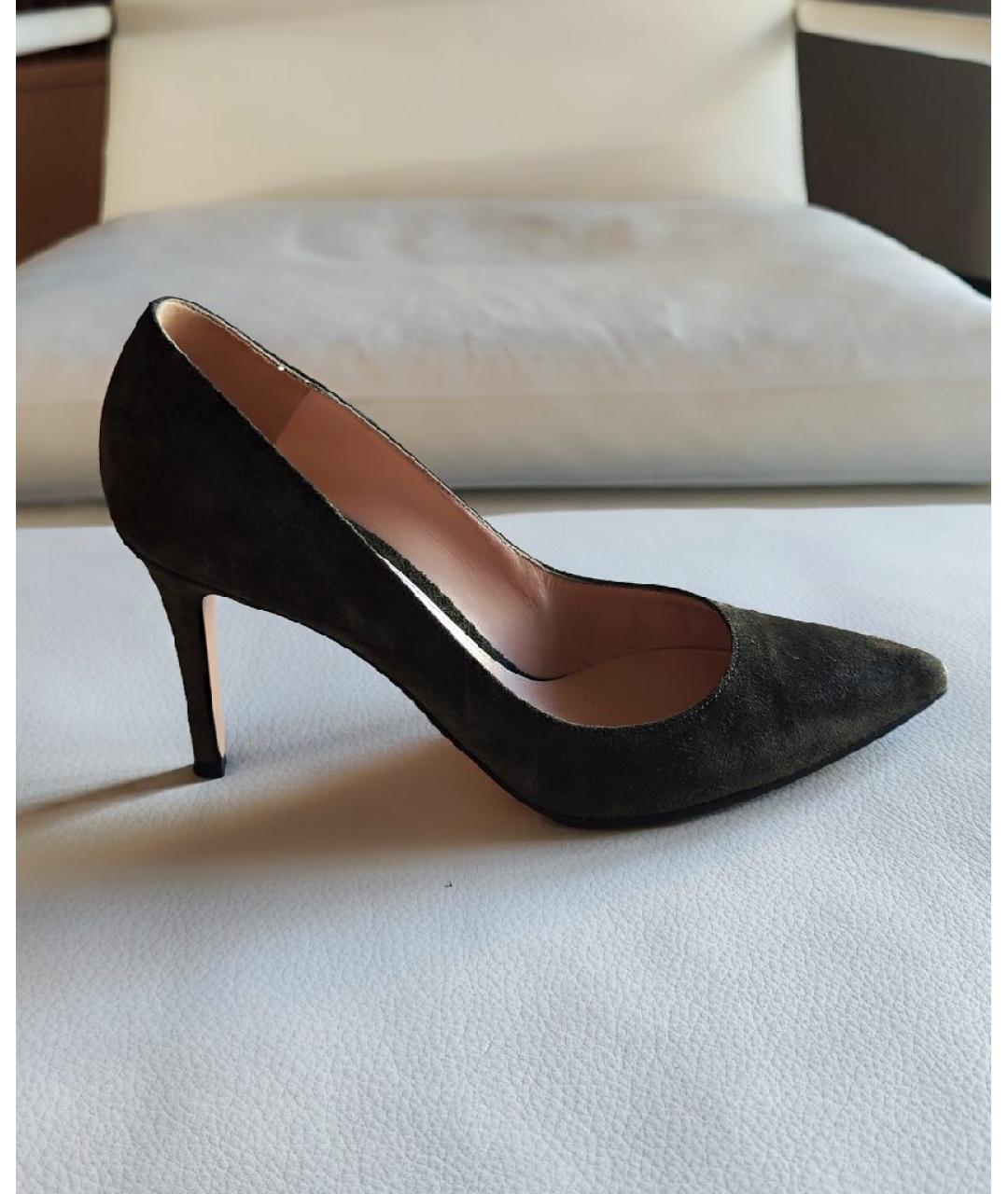 GIANVITO ROSSI Хаки замшевые туфли, фото 6