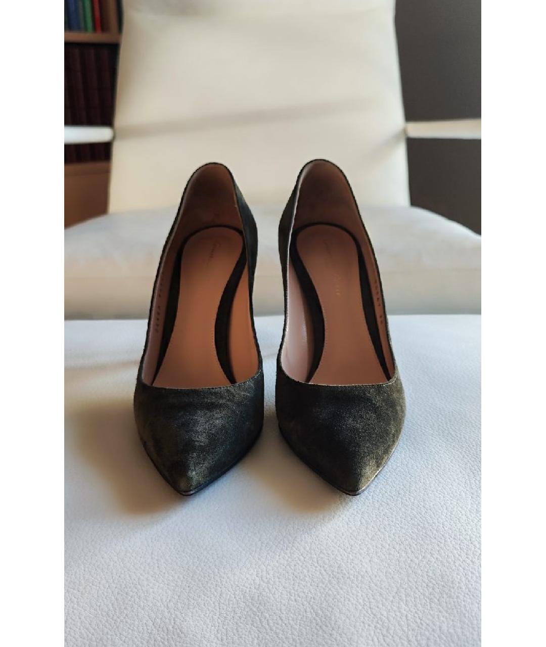 GIANVITO ROSSI Хаки замшевые туфли, фото 2