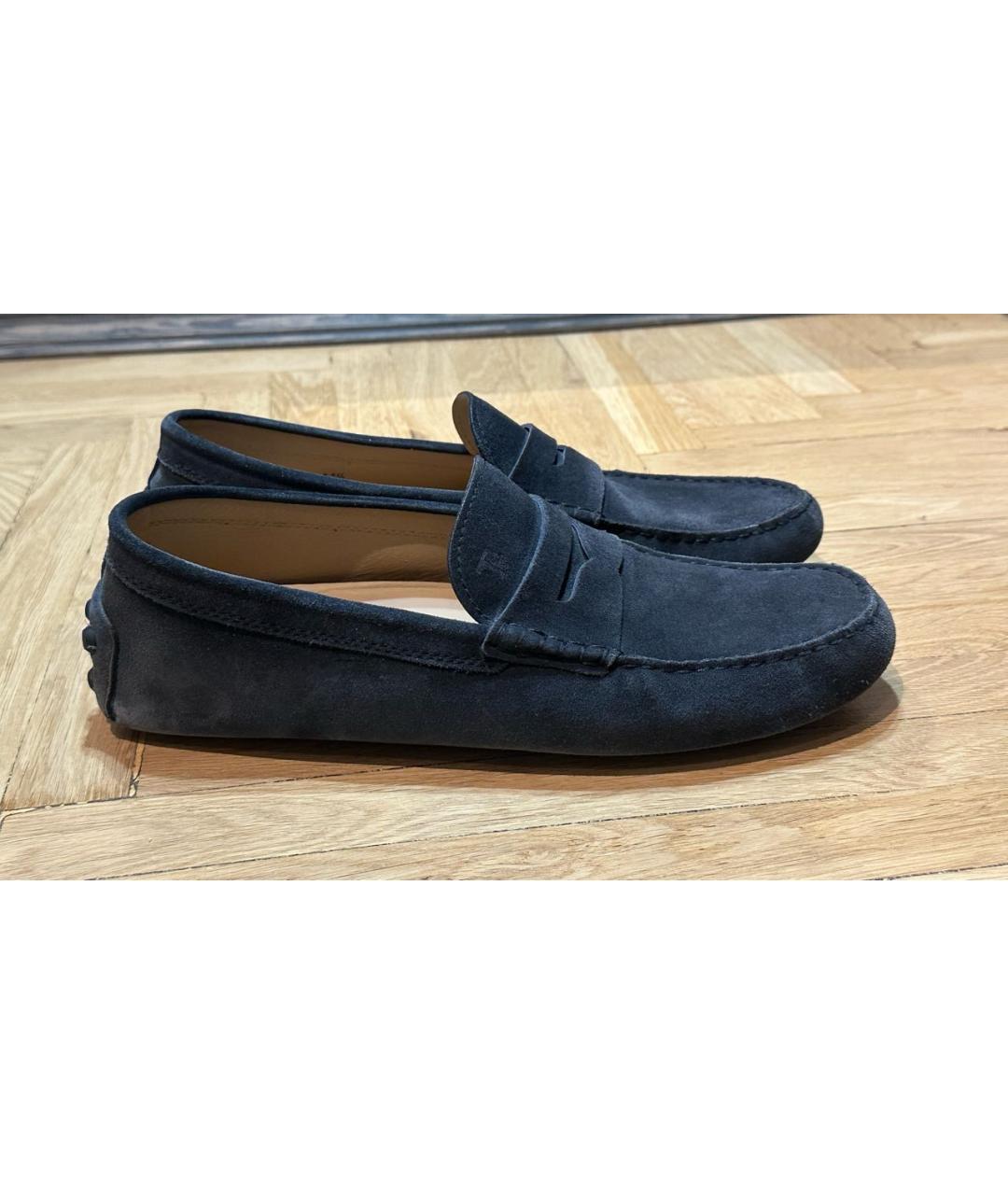 TOD'S Темно-синие замшевые мокасины, фото 8