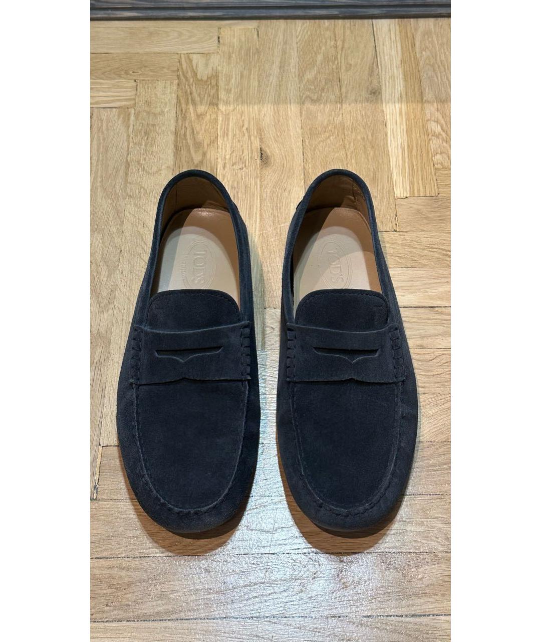 TOD'S Темно-синие замшевые мокасины, фото 2
