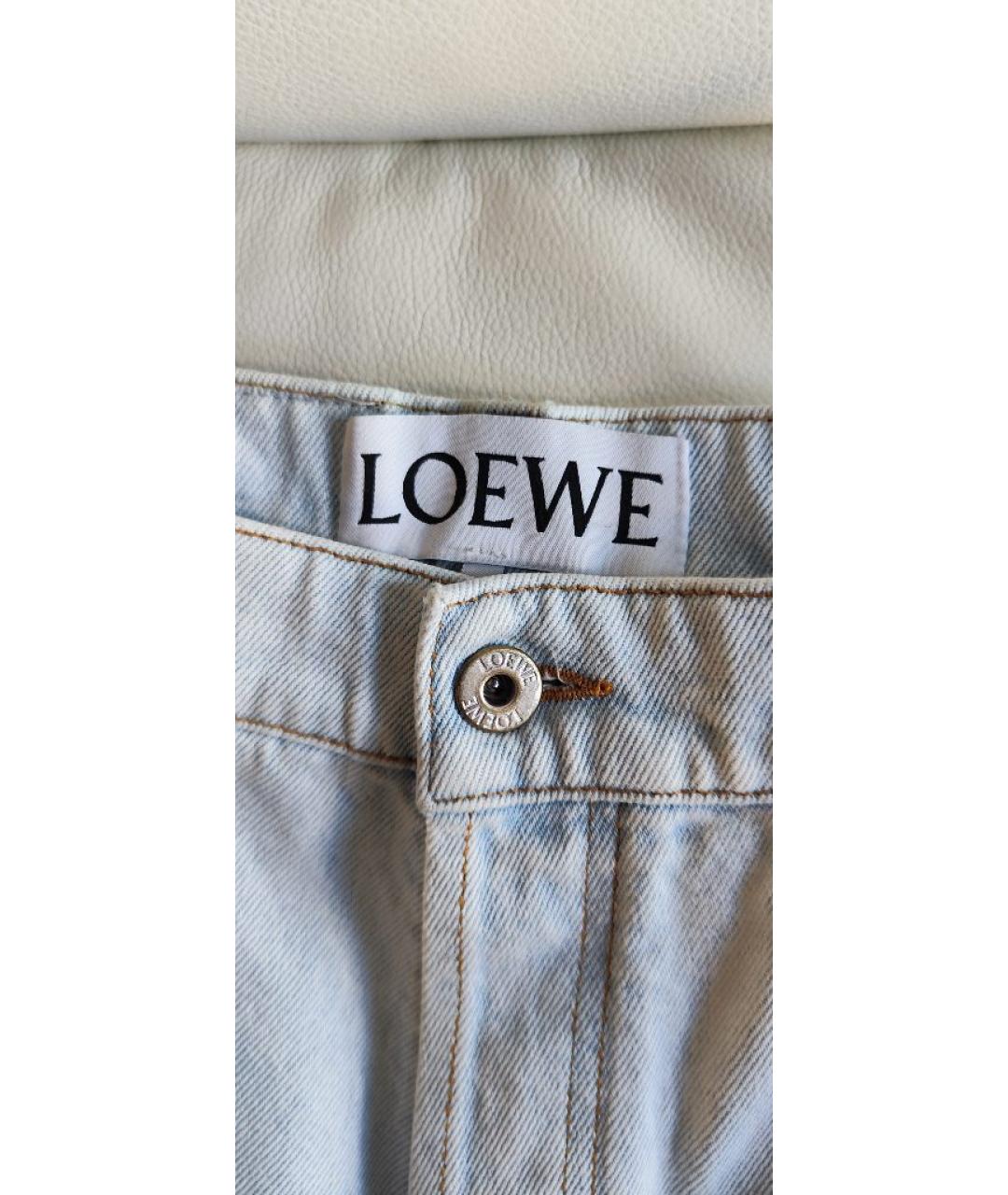 LOEWE Голубые хлопковые прямые джинсы, фото 3