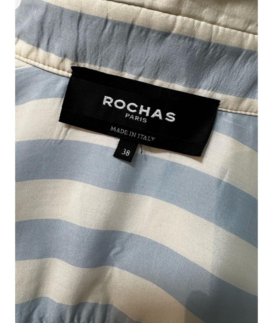 ROCHAS Голубая шелковая блузы, фото 5