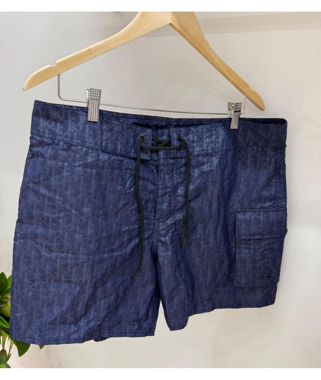 CHRISTIAN DIOR Темно-синие полиэстеровые шорты, фото 6