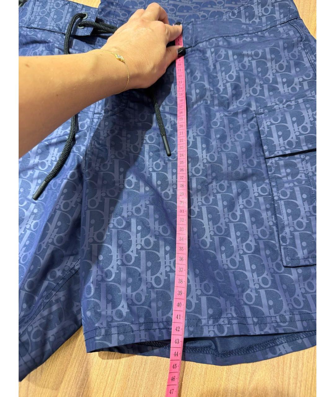 CHRISTIAN DIOR Темно-синие полиэстеровые шорты, фото 5