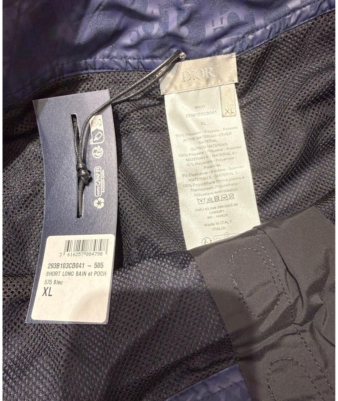 CHRISTIAN DIOR Темно-синие полиэстеровые шорты, фото 4