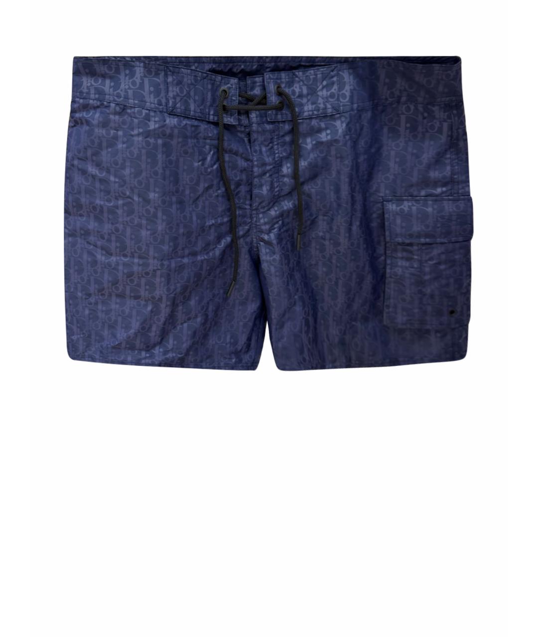 CHRISTIAN DIOR Темно-синие полиэстеровые шорты, фото 1