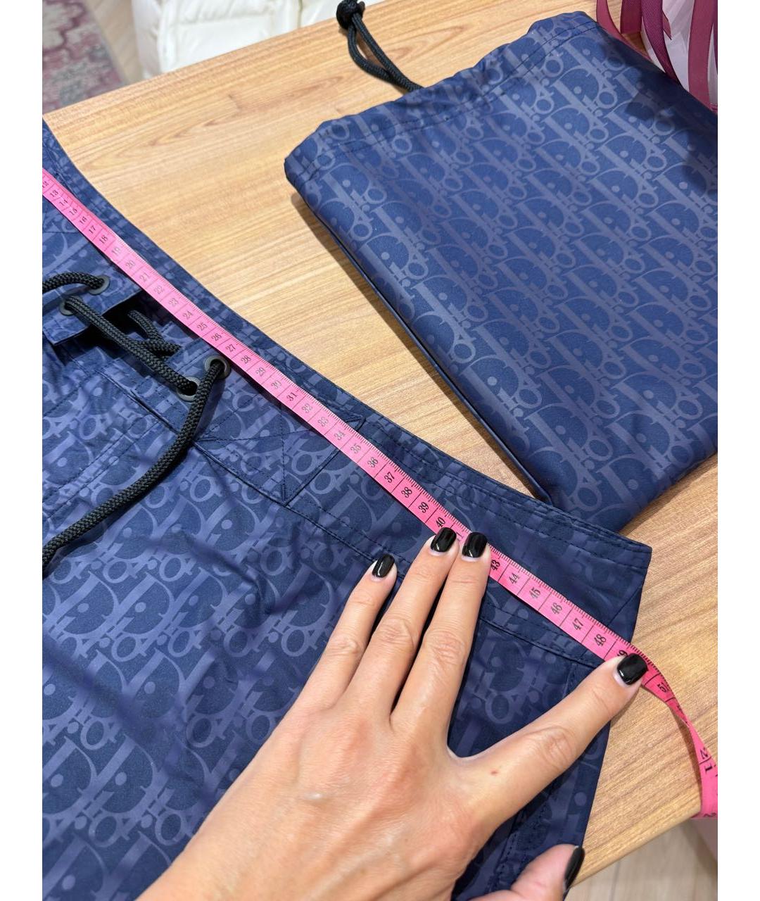CHRISTIAN DIOR Темно-синие полиэстеровые шорты, фото 3