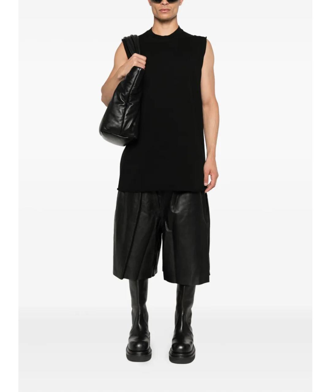 RICK OWENS Черная хлопковая майка, фото 5