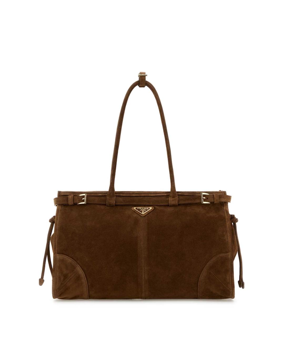 PRADA Коричневая замшевая сумка тоут, фото 1