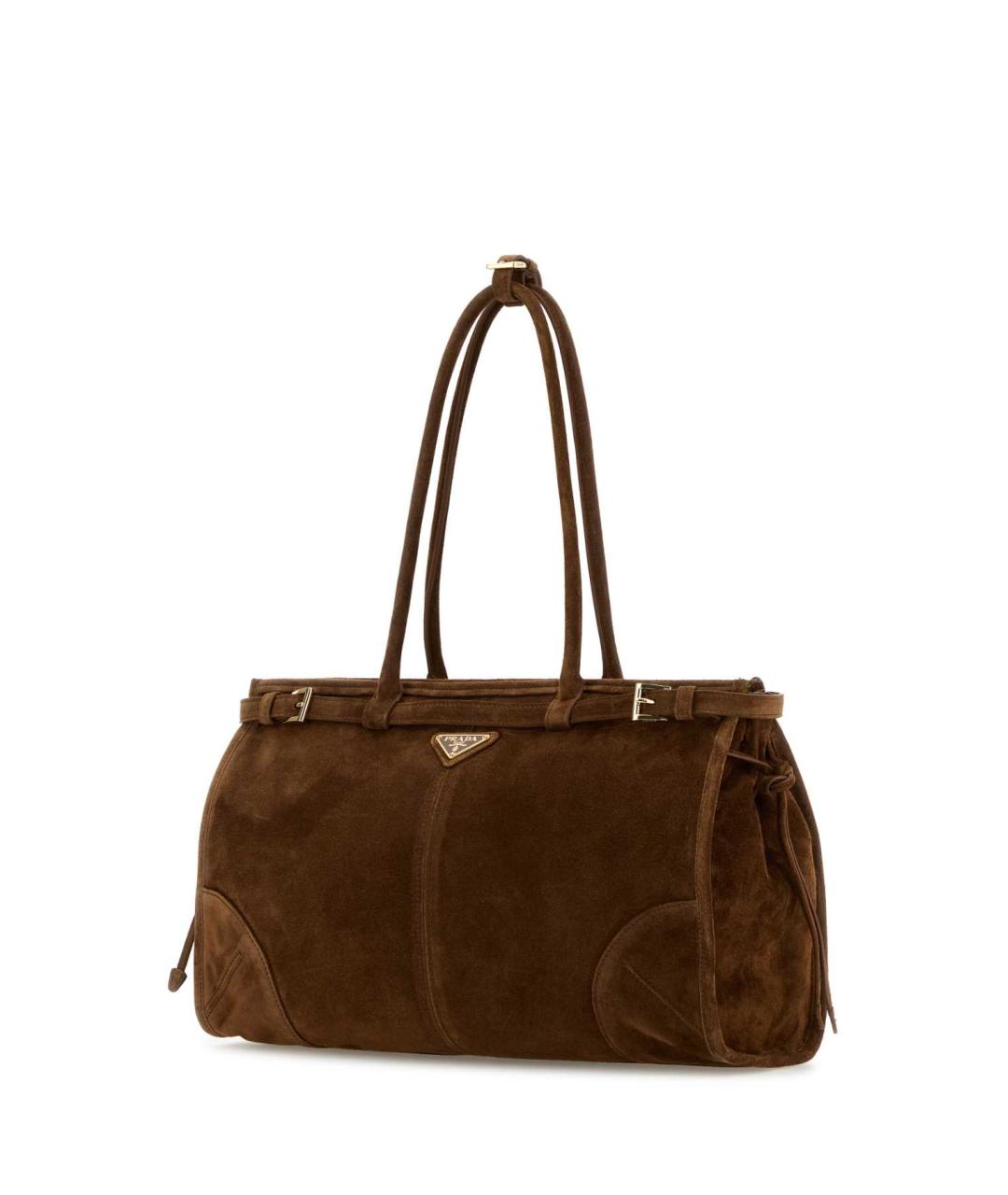 PRADA Коричневая замшевая сумка тоут, фото 2