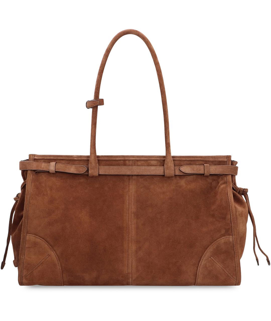 PRADA Коричневая замшевая сумка тоут, фото 4