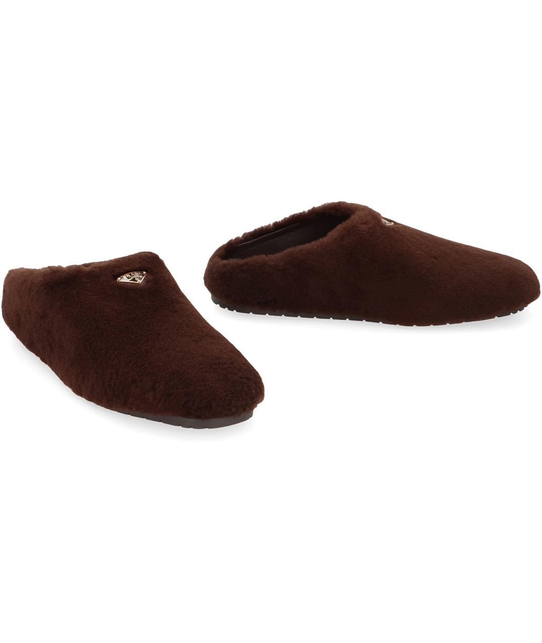 PRADA Коричневые кожаные сабо, фото 3