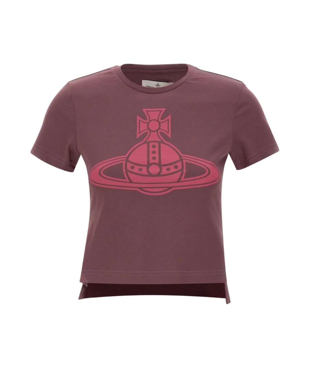 VIVIENNE WESTWOOD Бордовая хлопковая футболка, фото 1